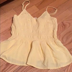 pale yellow flowy ribbed tank from pacsun